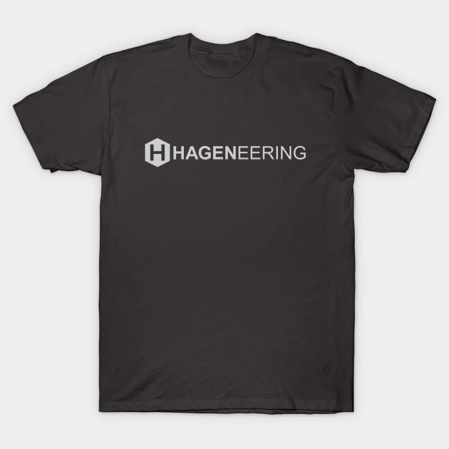 Hageneering Logo Shirt - Light Gray Text T-Shirt by Hageneering